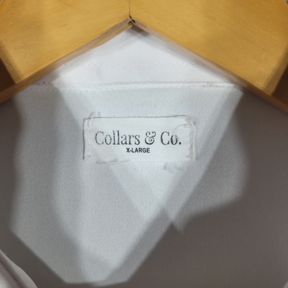 Collars & Co Polo Shirt Mens XL White Performance Dress Collar Stretch Casual - Picture 3 of 8